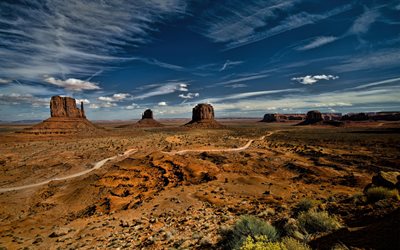 Monument Valley, le désert, l'Amérique, Arizona, états-unis