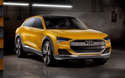 concepts, 2016, Audi h-tron Quattro Concept, SUVs, yellow Audi