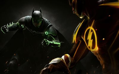 injustice 2, batman, karaktärer, 2017, affisch