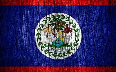 4K, Flag of Belize, Day of Belize, North America, wooden texture flags, Belizean flag, Belizean national symbols, North American countries, Belize flag, Belize