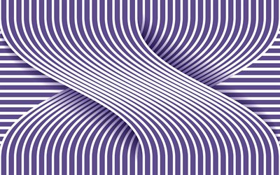 4k, 紫の線の背景, 線の抽象化の背景, 結び目, 紫色の創造的な背景, 抽象化, 紫の織り線の背景