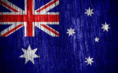 4k, bandera de australia, día de australia, oceanía, banderas de textura de madera, bandera australiana, símbolos nacionales australianos, países de oceanía, australia