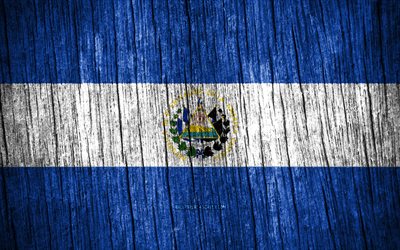 4K, Flag of Salvador, Day of Salvador, North America, wooden texture flags, Salvadoran flag, Salvadoran national symbols, North American countries, Salvador flag, Salvador