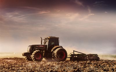 4k, agrale 7215, arado de campo, 2022 tractores, maquinaria agrícola, tractor en el campo, campo de cultivo, agricultura conceptos, agricultura, agrale