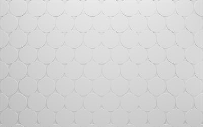cercles 3d texture blanche, 4k, fond de cercles blancs, texture de plâtre 3d, fond de plâtre blanc, texture de plâtre de cercles, texture blanche 3d