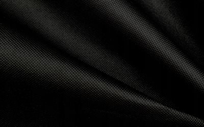 trama di onde di tessuto nero, 4k, trama di seta nera, sfondo di onde di tessuto, sfondo di tessuto nero, trama di tessuto nero, sfondo di onde