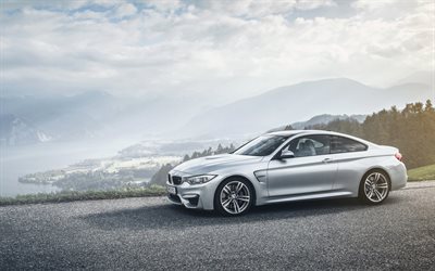 bmw m4, 2016, coupe, silber, bmw -, mountain -, road -, silber-m4