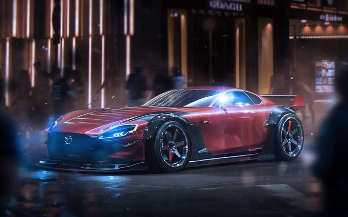 2015, the concept, mazda, rx vision, red, car
