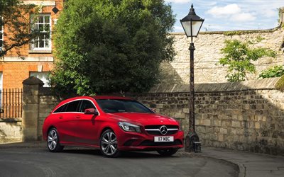 cla 200, mercedes benz, cdi, the city, 2015, shooting brake, uk spec, red, lantern, the building