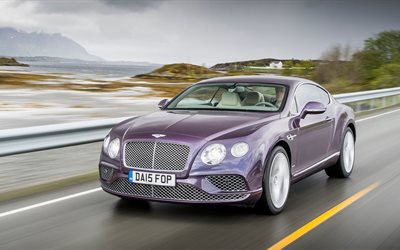 gris violeta, w12, continental, velocidad, bentley, 2016, coupe, la pista, la clase premium