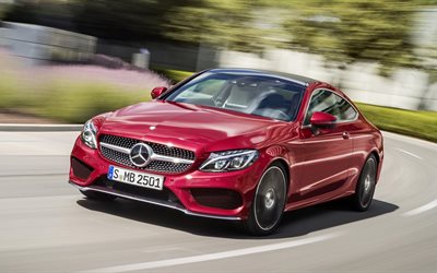 c250, coupe, d 4matic, c class, mercedes-benz, red, 2017, speed, hyacinth