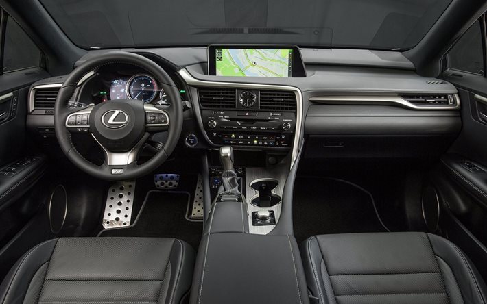 Download Wallpapers Salon Lexus 2016 Rx 450h F Sport Interior Seat Dashboard For Desktop Free Pictures For Desktop Free