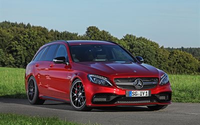 rst, mercedes-amg, wimmer, c63, 2015, red, tuning, wagon