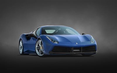 フェラーリ, 2015, アルファ-n, 性能, フェラーリ488, gtb, 青, 車