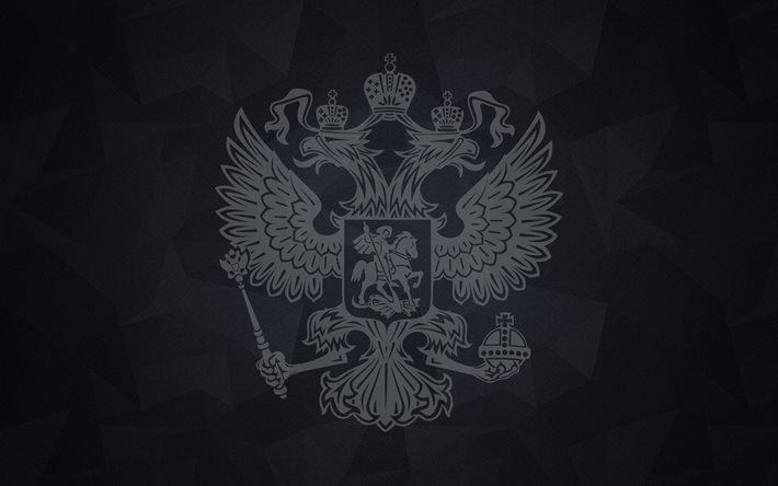 russia, grunge, heraldic shield, coat of arms, russian federation, the coat of arms of russia, double-headed eagle