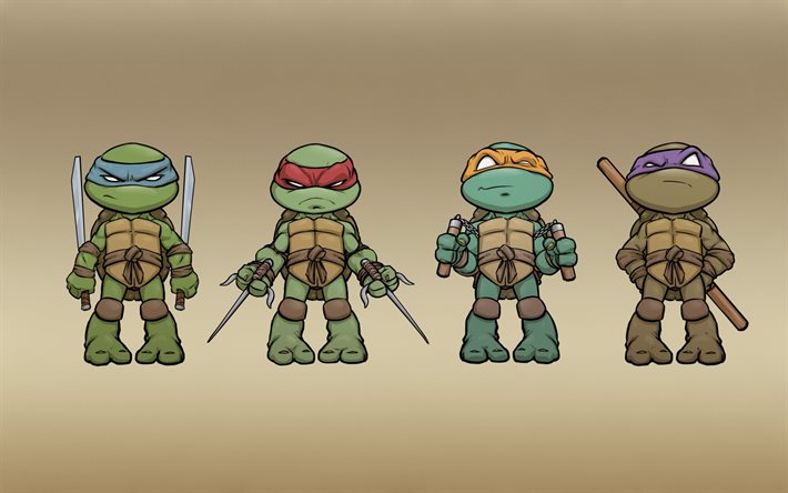 leonardo, rafael, donatello, miguel ángel, teenage mutant ninja turtles, tmnt