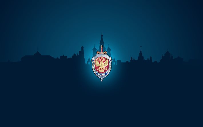 emblem, coat of arms, fsb, blue background