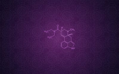 kemiallinen kaava, minimalismi, violetti tausta