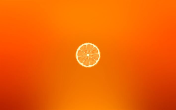 fond orange, le minimalisme, d'orange, d'agrumes, orange