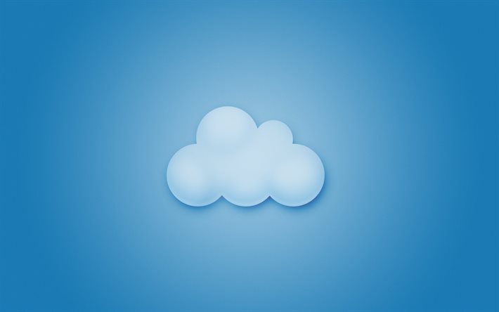 minimalism, blue background, the sky, the cloud