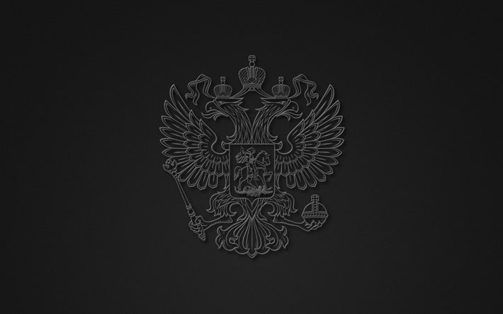 minimalism, grey background, russia, coat of arms, symbolism