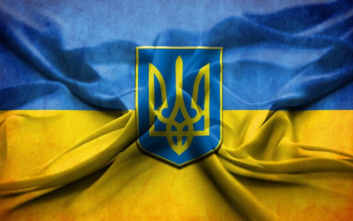 ukraina, vapen, flagga, symbolik