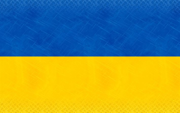 die flagge der ukraine, fahnen