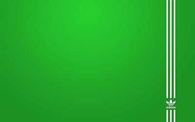 एडिडास, लोगो, हरे रंग की पृष्ठभूमि, तीन धारियों