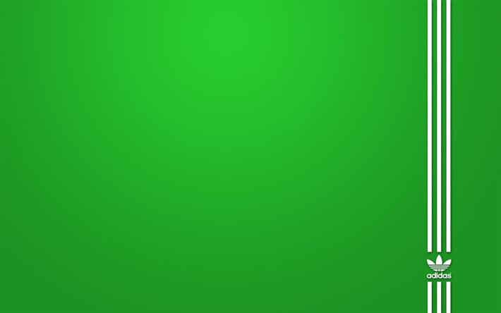 एडिडास, लोगो, हरे रंग की पृष्ठभूमि, तीन धारियों