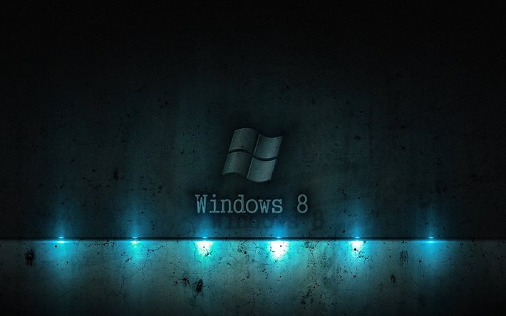 el grunge, el windows 8, la bombilla, el logotipo de windows 8