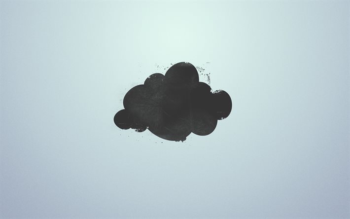 minimalisme, grunge, nuage, fond