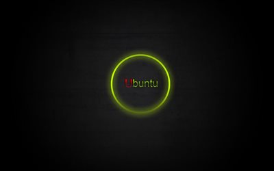 neón círculo, ubuntu, logotipo