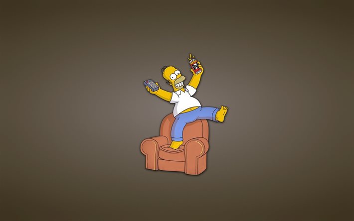 homer simpson, minimalism, characters, the simpsons