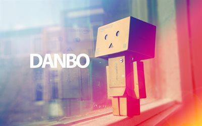 danbo, cardboard man, window