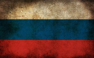 tricolor, russische föderation, grunge, die flagge von russland, die fahne der russischen föderation