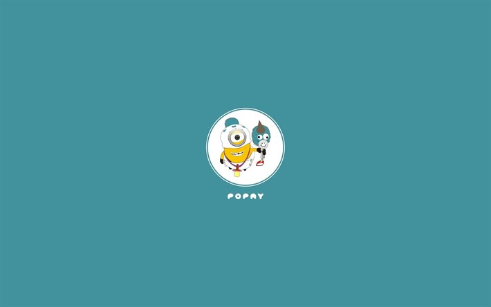 minions, despicable me, popay, popeye, minimalism