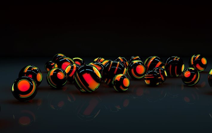 glossy balls, graphics, art