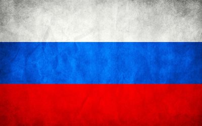 le drapeau de la fédération de russie, le drapeau de la russie, grunge, tricolore