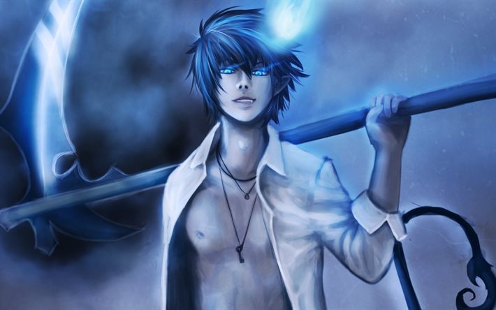 الرجل, Rin okumura, okumura rin, الأزرق طارد الأرواح الشريرة