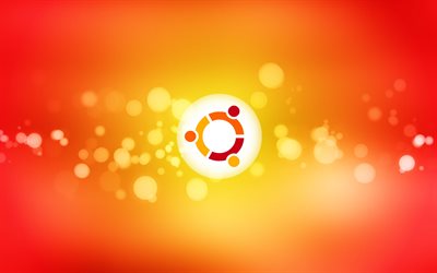 linux, ubuntu, orange background, ubuntu logosu