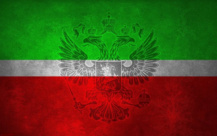 republiken tatarstan, vapenskölden, ryssland, flaggan