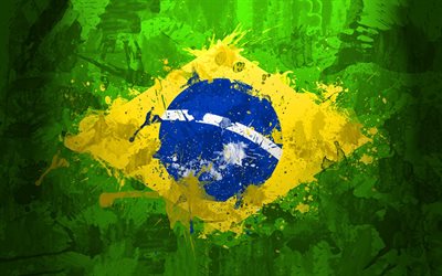 die flagge von brasilien, brasilien-flagge, kunst, kreativ