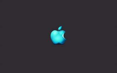 epl, äpple, emblem, tenogo bakgrund, blått äpple