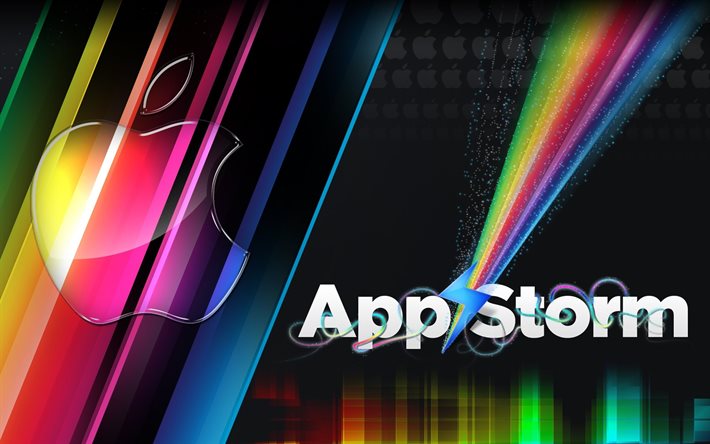 logotipo de mac appstorm, protector de arco iris