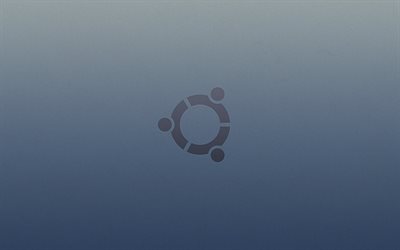 ubuntu, una insignia, fondo gris