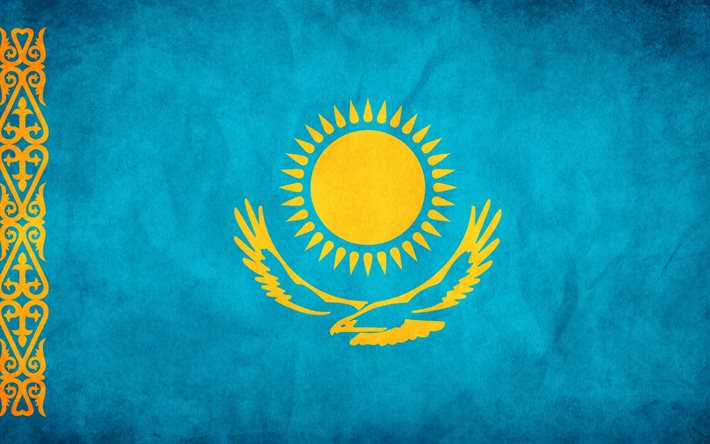 kazakstan, kazakstans flagga, vapen