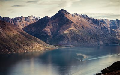 كوينزتاون, بحيرة واكاتيبو, نيوزيلندا, السفينة, الجبال