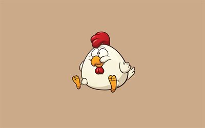 chicken, minimalism, brown background