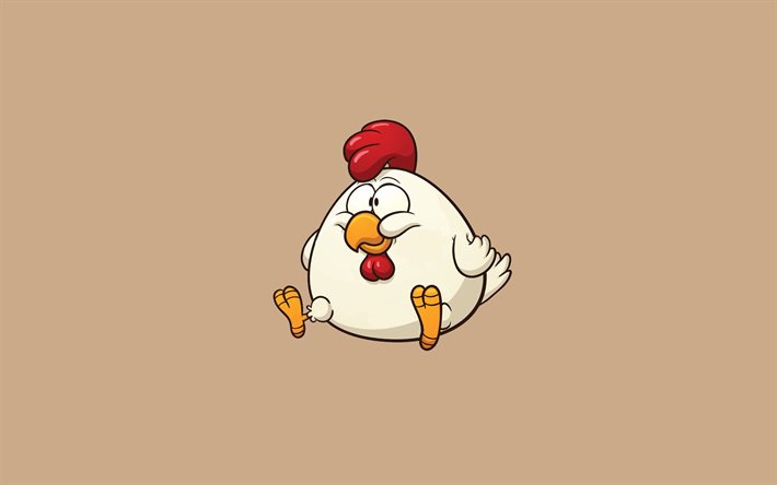 el pollo, el minimalismo, fondo marrón