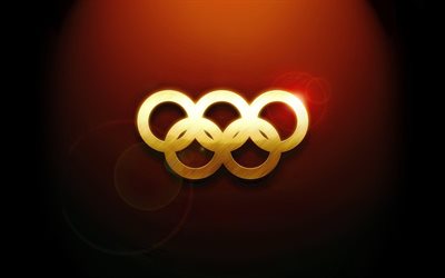 die olympischen ringe, das logo der olympischen spiele, minimalismus, olympia-logo